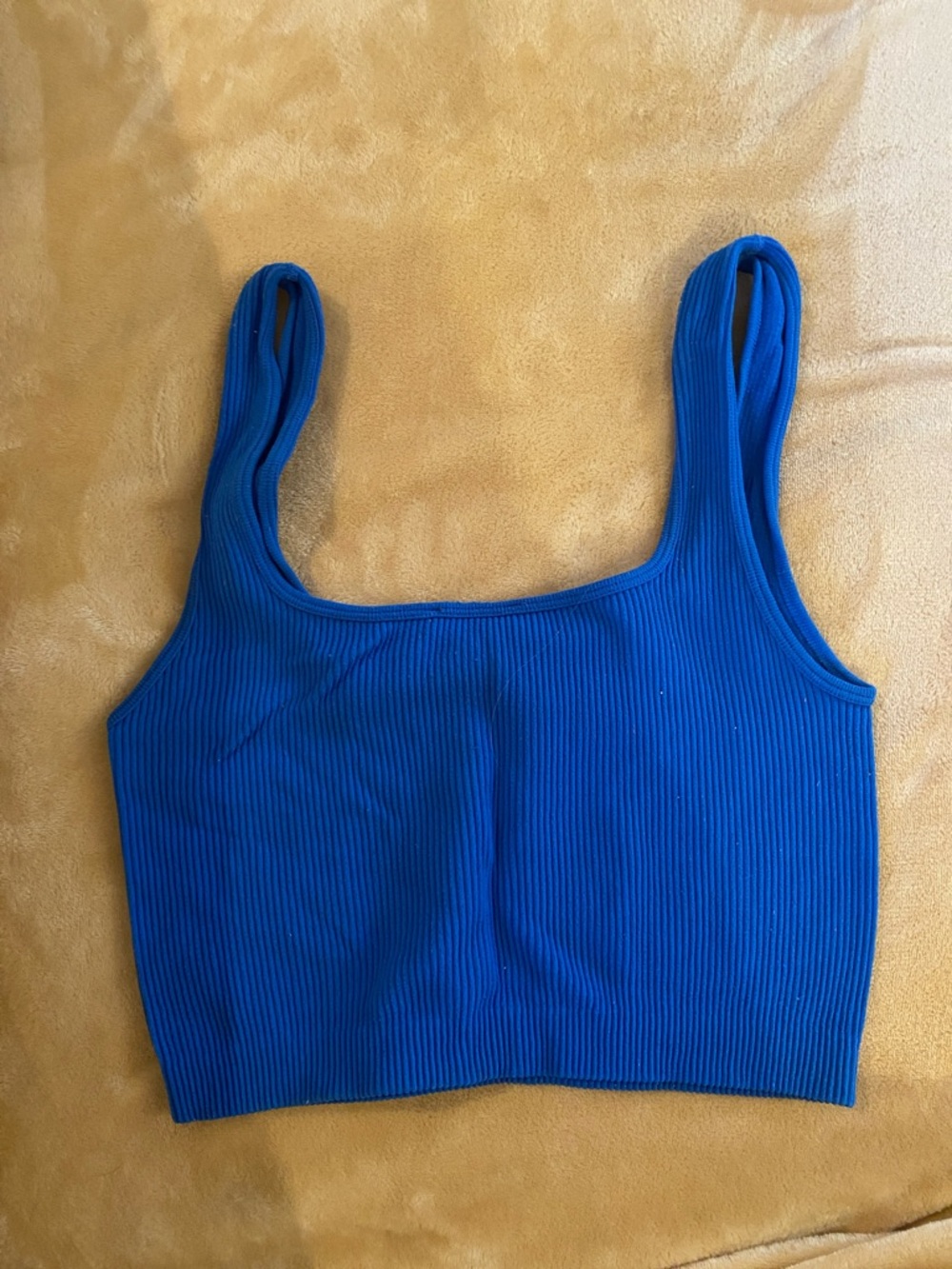 Zara Royal Blue Ribbed Tank Crop - Picture 3 of 3